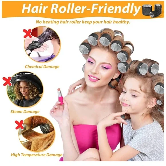 Self Grip Curlers 3 Sizes Black 2.5in, 1.9in, 1.4in - Picture 3 of 7